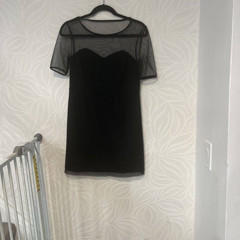 Mac Jac Black Tight Mini Dress Size M Mesh Sweetheart A14 Staple Black Dress